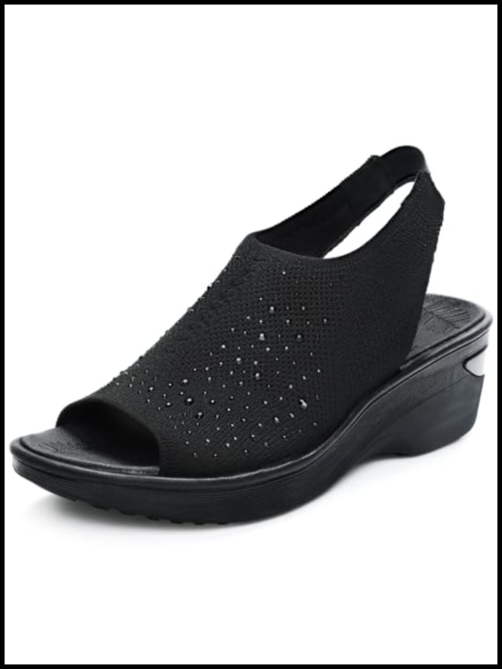 Women's Dressy Wedge Sandals with Arch Support, Peep Toe Slingback, 2" Heel,
